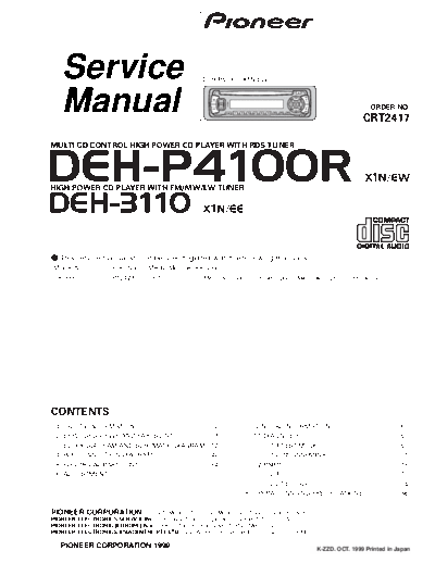 Pioneer DEH-P4100R,P3110  Pioneer DEH DEH-P4100R & P3110 Pioneer_DEH-P4100R,P3110.pdf