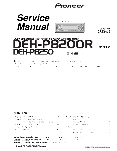 Pioneer DEH-P8200R,P8250  Pioneer DEH DEH-P8200R & P8250 Pioneer_DEH-P8200R,P8250.pdf
