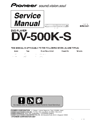 Pioneer DV-500K-S  Pioneer DV DV-500K-S DV-500K-S.pdf