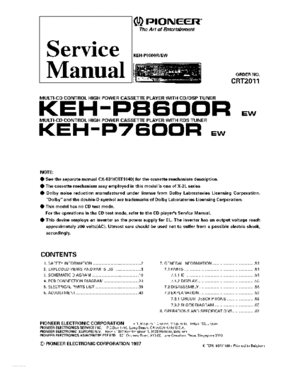 Pioneer KEH-P7600R,P8600R  Pioneer KEH KEH-P7600R & P8600R Pioneer_KEH-P7600R,P8600R.pdf