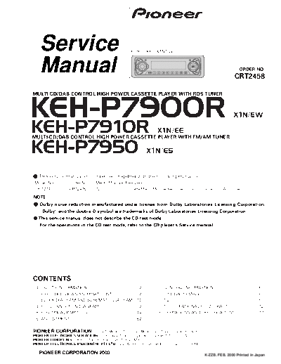 Pioneer KEH-P7900R,P7910R,P7950  Pioneer KEH KEH-P7900R & P7910R & P7950 Pioneer_KEH-P7900R,P7910R,P7950.pdf