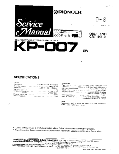 Pioneer KP-007  Pioneer KP KP-007 PIONEER KP-007.pdf