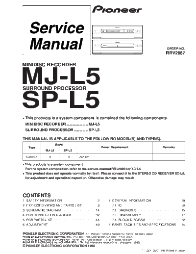 Pioneer MJ-L5 SP-L5.2  Pioneer MJ MJ-L5 & SP-L5 MJ-L5_SP-L5.2.pdf