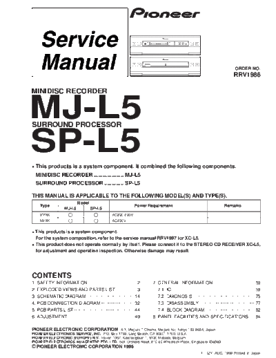 Pioneer MJ-L5 SP-L5  Pioneer MJ MJ-L5 & SP-L5 MJ-L5_SP-L5.pdf