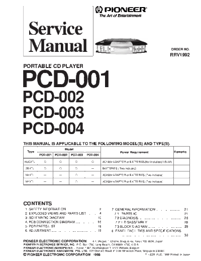 Pioneer PCD-001  Pioneer PCD PCD-001 PCD-001.PDF