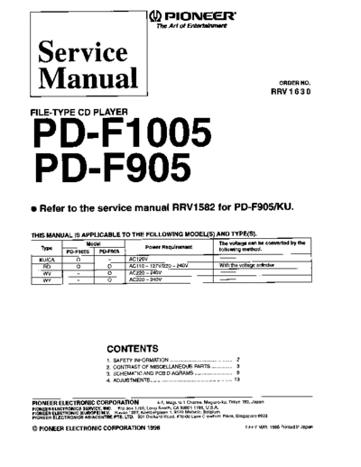 Pioneer PD-F1005, PD-F905 (RRV1630)  Pioneer PD PD-F1005 & PD-F905 PD-F1005, PD-F905 (RRV1630).pdf