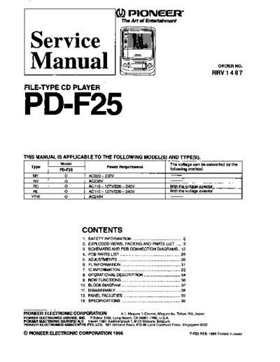 Pioneer PD-F25 (RRV1487)  Pioneer PD PD-F25 PD-F25 (RRV1487).pdf
