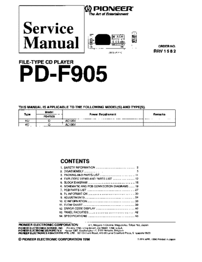 Pioneer PD-F905 (RRV1582)  Pioneer PD PD-F905 PD-F905 (RRV1582).pdf