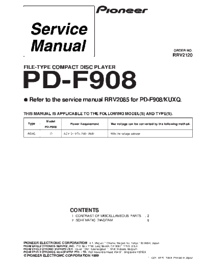 Pioneer PD-F908  Pioneer PD PD-F908 PD-F908.pdf