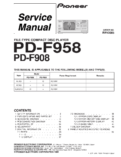 Pioneer PD-F958.RRV2085  Pioneer PD PD-F958 PD-F958.RRV2085.pdf