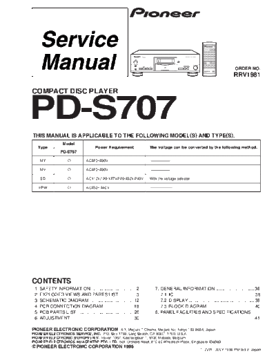 Pioneer PD-S707.RRV1981  Pioneer PD PD-S707 PD-S707.RRV1981.pdf