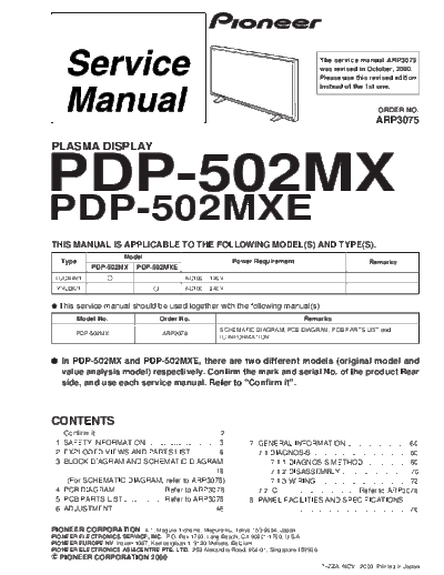 Pioneer ARP3075B PDP-502MX  Pioneer PDP PDP-502 ARP3075B_PDP-502MX.pdf