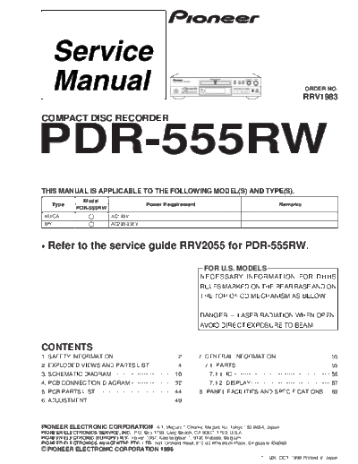 Pioneer PDR-555RW  Pioneer PDR PDR-555RW PDR-555RW.PDF