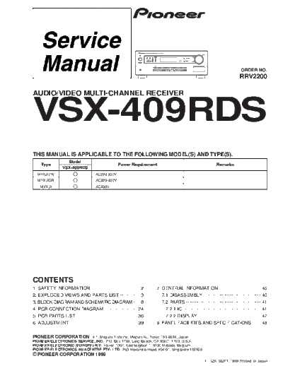Pioneer VSX-409RDS  Pioneer VSX VSX-409RDS VSX-409RDS.pdf