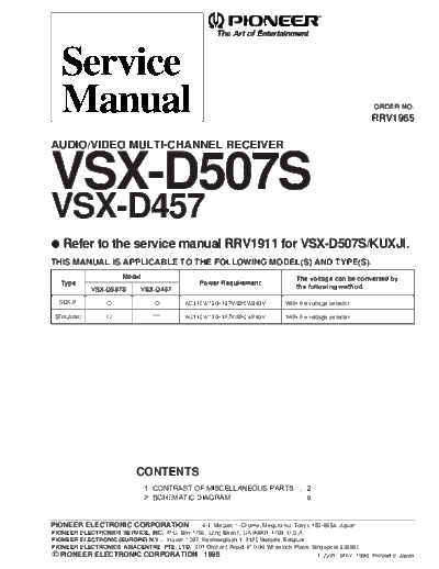 Pioneer VSX-D507S  Pioneer VSX VSX-D507S VSX-D507S.PDF