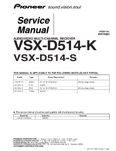 Pioneer VSX-D514-K  Pioneer VSX VSX-D514 VSX-D514-K.pdf