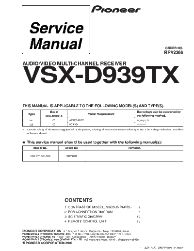 Pioneer VSX-D939TX  Pioneer VSX VSX-D939TX VSX-D939TX.pdf