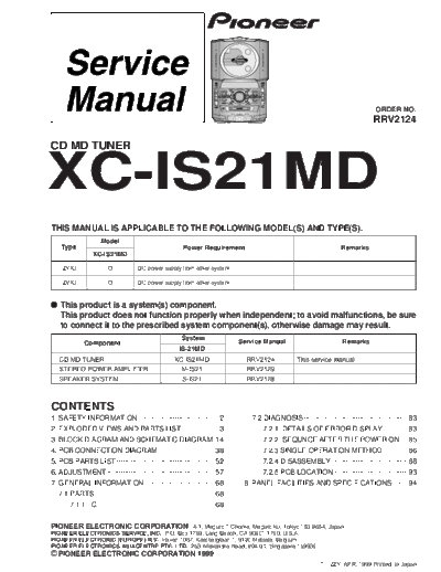 Pioneer XC-IS21MD  Pioneer XC XC-IS21MD XC-IS21MD.pdf