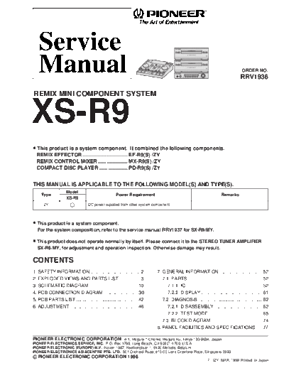 Pioneer XS-R9  Pioneer XS XS-R9 XS-R9.pdf