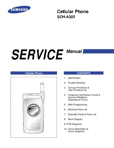 Samsung SCH-A302 service manual  Samsung GSM Samsung SCH-A302 service manual.pdf