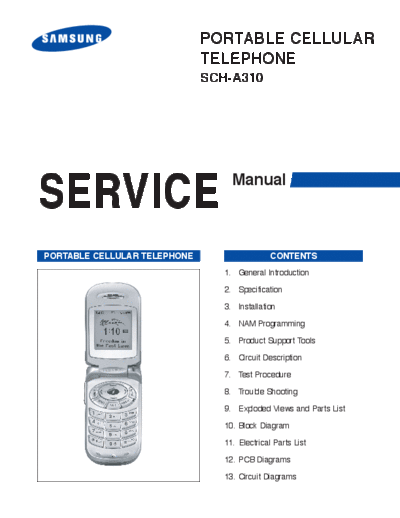 Samsung SCH-A310 service manual  Samsung GSM Samsung SCH-A310 service manual.pdf