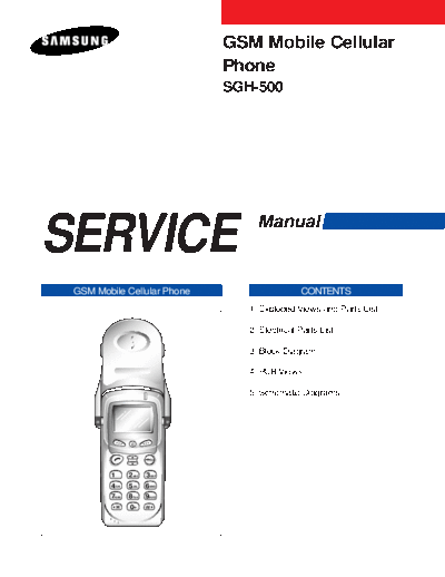 Samsung SGH-500 service manual  Samsung GSM Samsung SGH-500 service manual.pdf