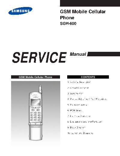 Samsung SGH-600 service manual  Samsung GSM Samsung SGH-600 service manual.pdf