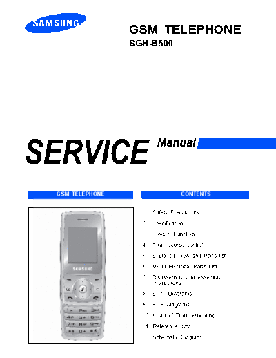 Samsung SGH-B500 service manual  Samsung GSM Samsung SGH-B500 service manual.pdf