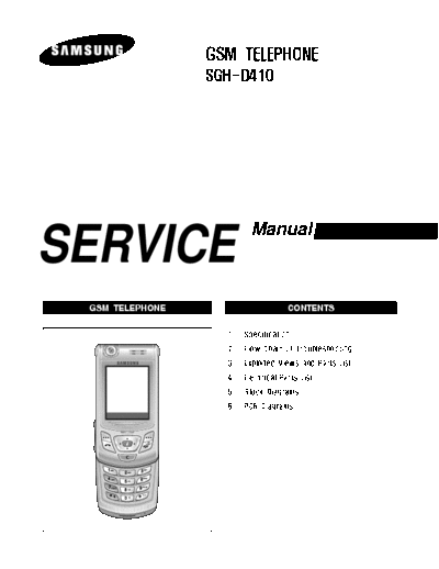 Samsung SGH-D410 service manual  Samsung GSM Samsung SGH-D410 service manual.pdf