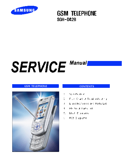 Samsung SGH-D428 service manual  Samsung GSM Samsung SGH-D428 service manual.pdf