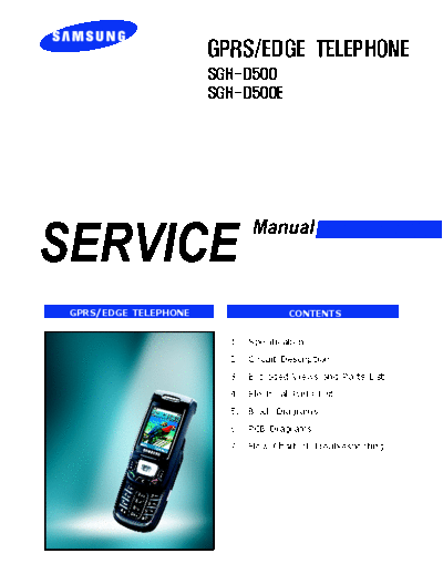 Samsung SGH-D500E service manual  Samsung GSM Samsung SGH-D500E service manual.pdf