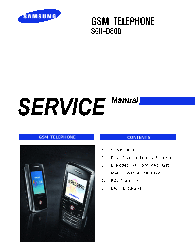 Samsung SGH-D800 service manual  Samsung GSM Samsung SGH-D800 service manual.pdf