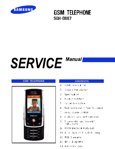 Samsung SGH-D807 service manual  Samsung GSM Samsung SGH-D807 service manual.pdf