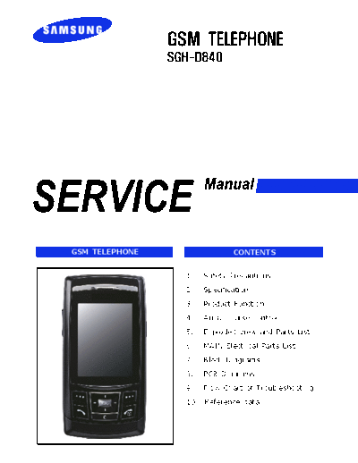 Samsung SGH-D840 service manual  Samsung GSM Samsung SGH-D840 service manual.pdf
