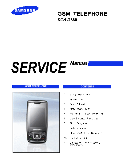 Samsung SGH-D880 service manual  Samsung GSM Samsung SGH-D880 service manual.pdf