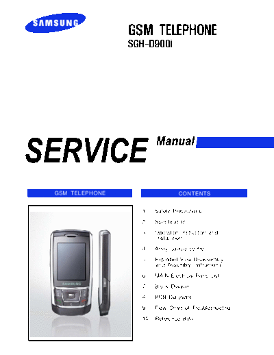 Samsung SGH-D900i service manual  Samsung GSM Samsung SGH-D900i service manual.pdf