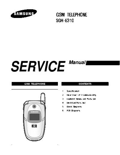 Samsung SGH-E310 service manual  Samsung GSM Samsung SGH-E310 service manual.pdf