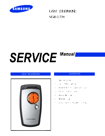 Samsung SGH-E750 service manual  Samsung GSM Samsung SGH-E750 service manual.pdf