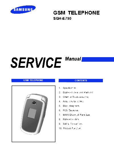 Samsung SGH-E790 service manual  Samsung GSM Samsung SGH-E790 service manual.pdf