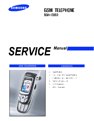 Samsung SGH-E850 service manual  Samsung GSM Samsung SGH-E850 service manual.pdf