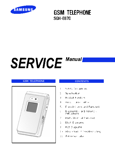 Samsung SGH-E870 service manual  Samsung GSM Samsung SGH-E870 service manual.pdf