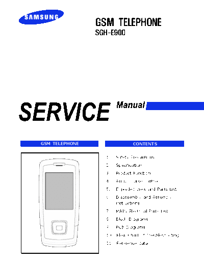 Samsung SGH-E900 service manual  Samsung GSM Samsung SGH-E900 service manual.pdf