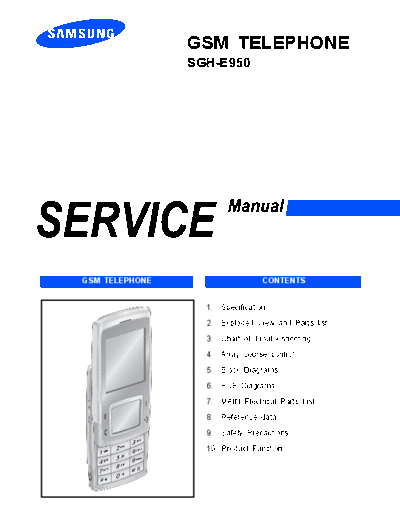 Samsung SGH-E950 service manual  Samsung GSM Samsung SGH-E950 service manual.pdf