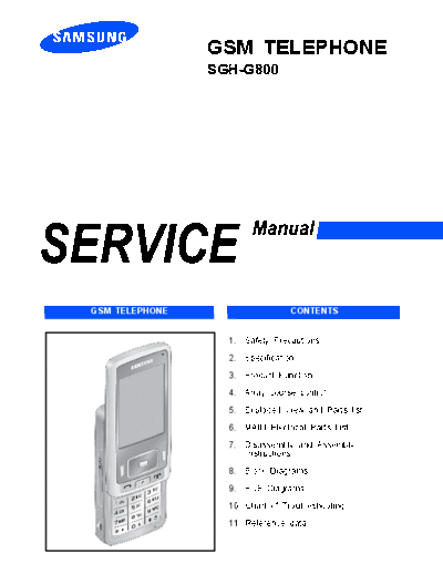 Samsung SGH-G800 service manual  Samsung GSM Samsung SGH-G800 service manual.pdf