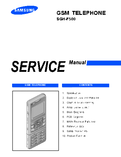 Samsung SGH-F500 service manual  Samsung GSM Samsung SGH-F500 service manual.pdf