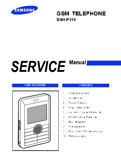 Samsung SGH-P310 service manual  Samsung GSM Samsung SGH-P310 service manual.pdf