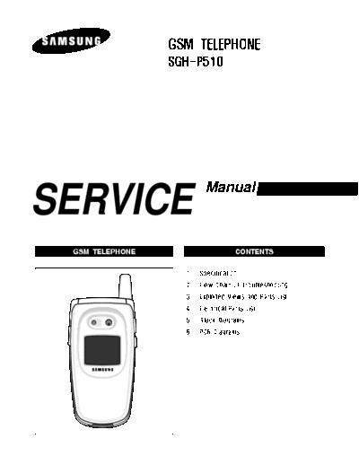 Samsung SGH-P510 service manual  Samsung GSM Samsung SGH-P510 service manual.pdf