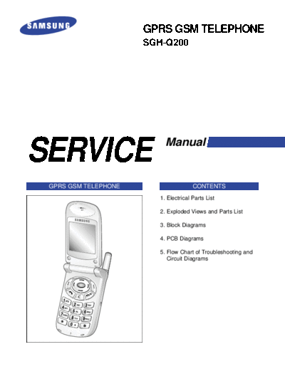 Samsung SGH-Q200 service manual  Samsung GSM Samsung SGH-Q200 service manual.PDF