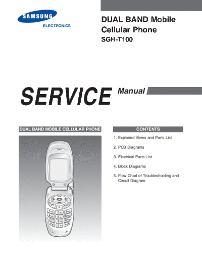 Samsung SGH-T100 service manual  Samsung GSM Samsung SGH-T100 service manual.PDF