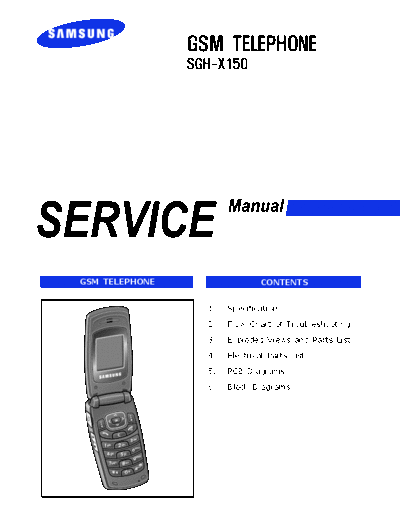 Samsung SGH-X150 service manual  Samsung GSM Samsung SGH-X150 service manual.pdf